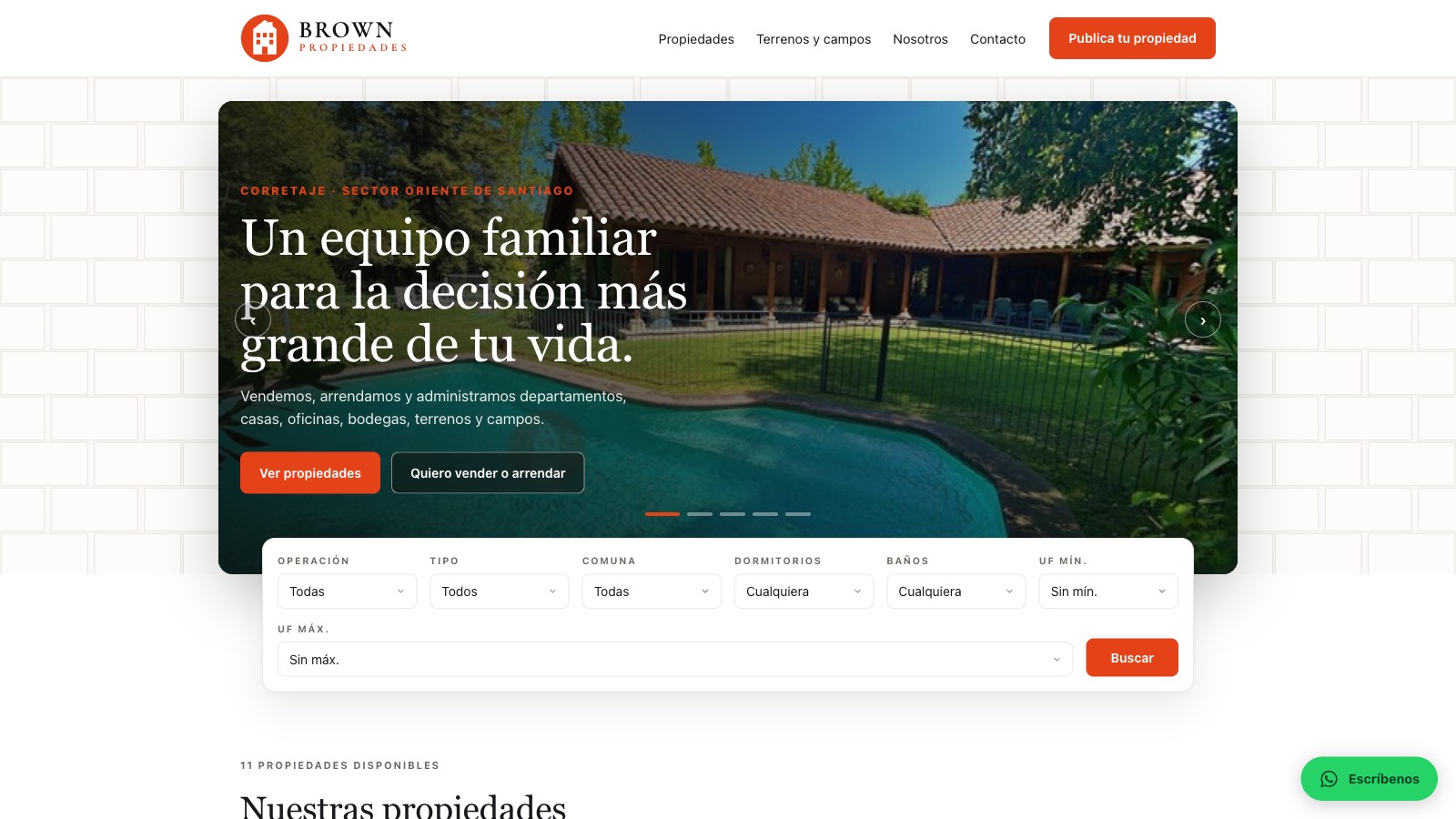 Sitio web Brown Propiedades