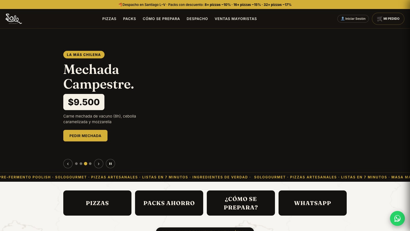 Sitio web Solo Gourmet